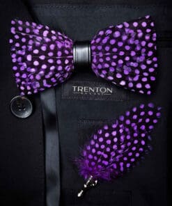 Onyx Allure – The Majesty Feather Bowtie and Pin Set