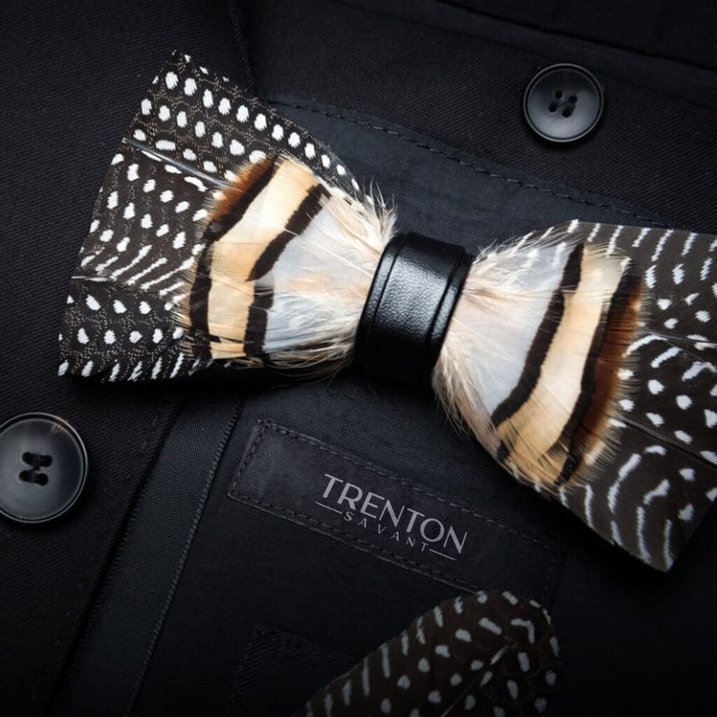 The Sienna Monarch Feather Bowtie and Pin