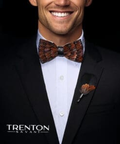 The Trenton Savant Plume Feather Bow Tie and Pin